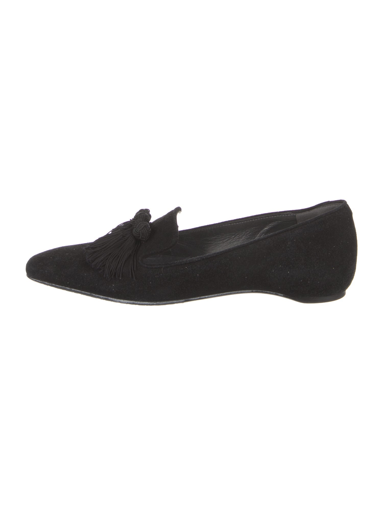 Stuart Weitzman Suede Tassel Accents Loafers