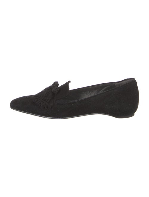 Stuart Weitzman Suede Tassel Accents Loafers