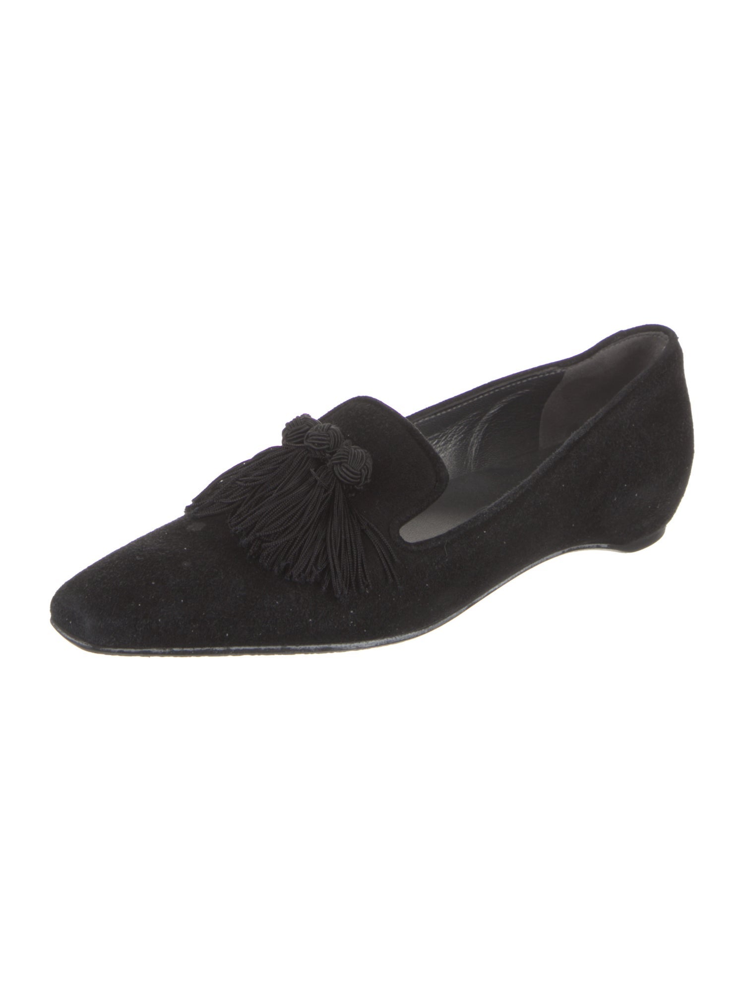 Stuart Weitzman Suede Tassel Accents Loafers