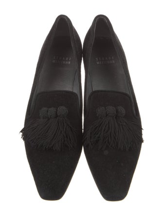 Stuart Weitzman Suede Tassel Accents Loafers