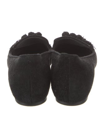 Stuart Weitzman Suede Tassel Accents Loafers