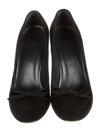 Stuart Weitzman Suede Bow Accents Pumps