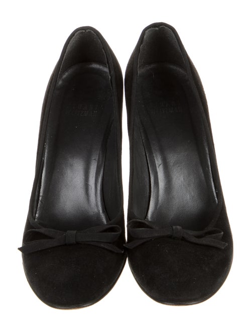 Stuart Weitzman Suede Bow Accents Pumps