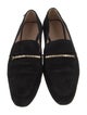 Stuart Weitzman Suede Crystal Embellishments Loafers