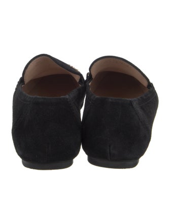 Stuart Weitzman Suede Crystal Embellishments Loafers