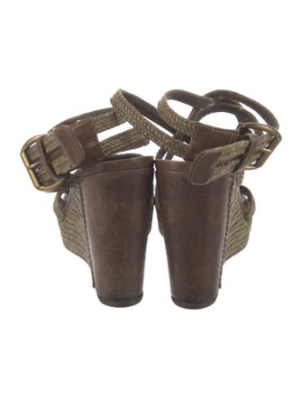 Stuart Weitzman Leather Cutout Accent Espadrilles