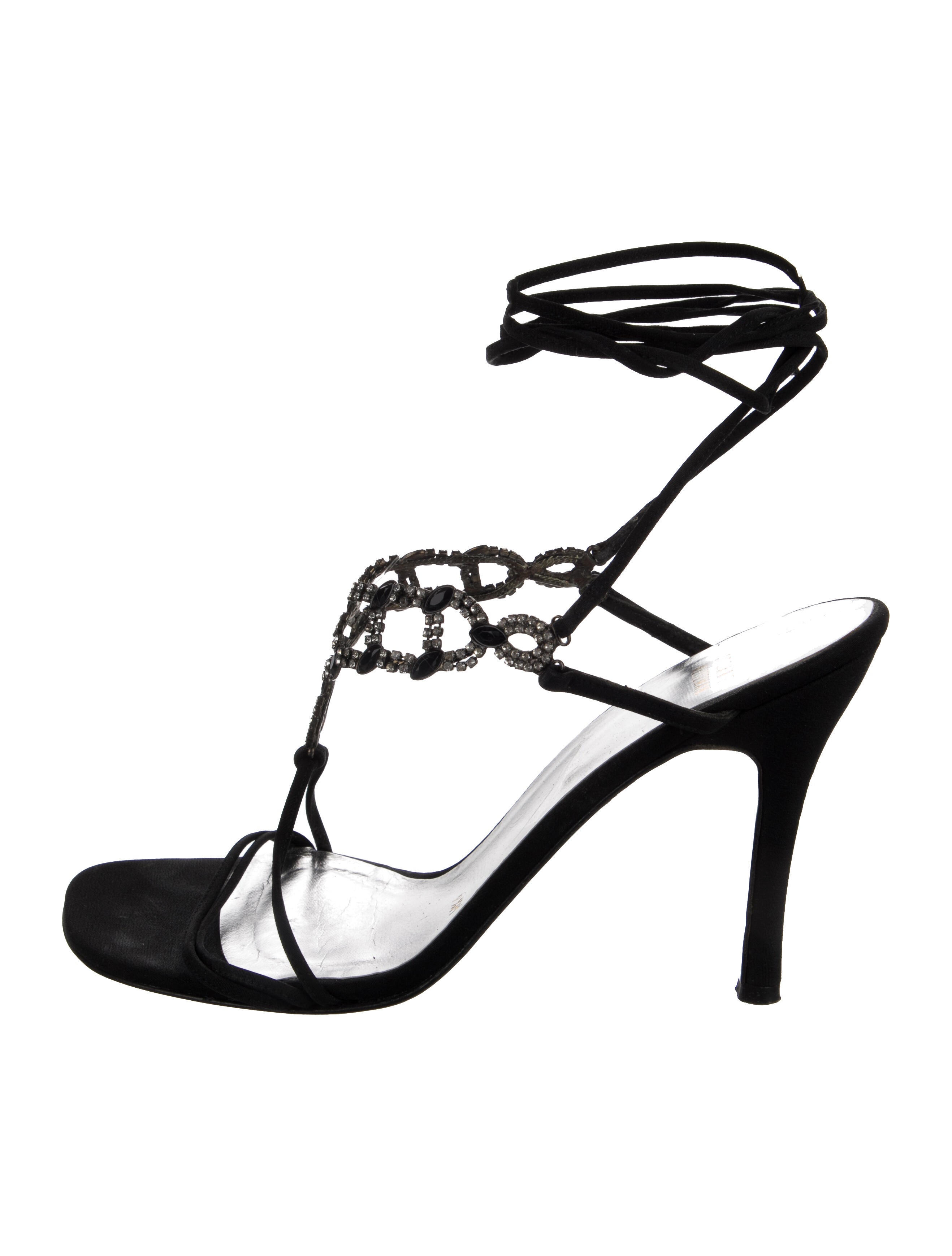 Stuart Weitzman Crystal Embellishments Gladiator Sandals