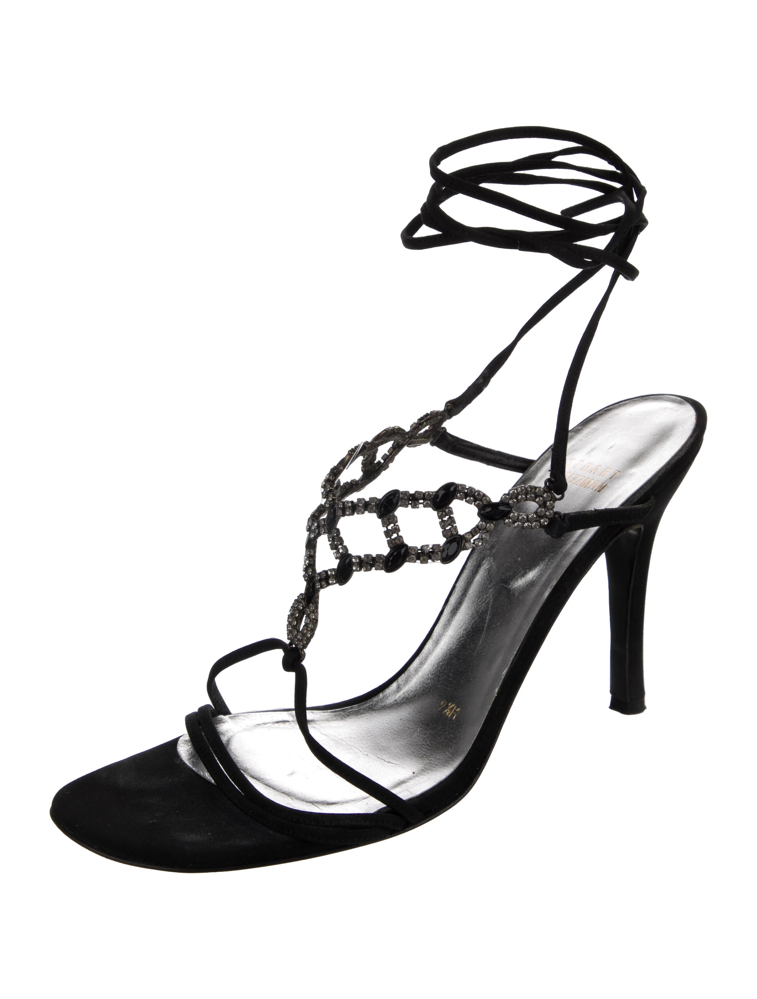 Stuart Weitzman Crystal Embellishments Gladiator Sandals