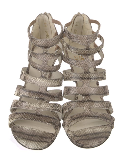 Stuart Weitzman Leather Animal Print Gladiator Sandals