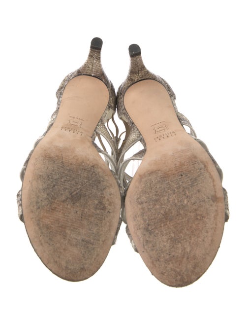 Stuart Weitzman Leather Animal Print Gladiator Sandals