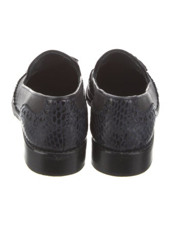 Stuart Weitzman Leather Embroidered Accent Loafers