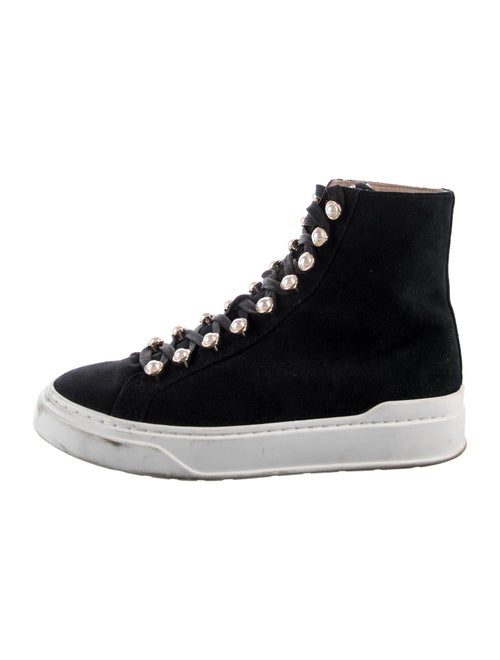 Stuart Weitzman Suede Beaded Accents Sneakers