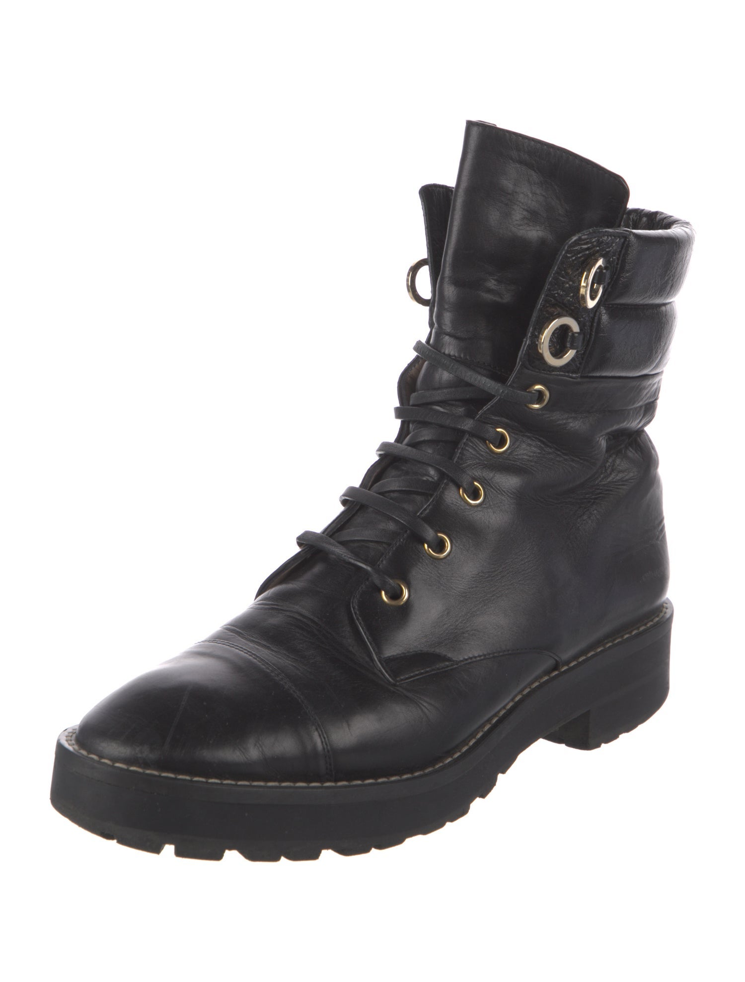 Stuart Weitzman Leather Combat Boots