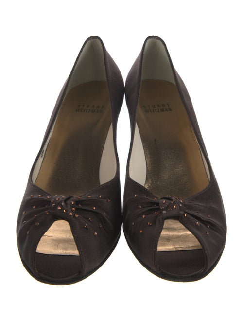 Stuart Weitzman Satin Floral Print Pumps