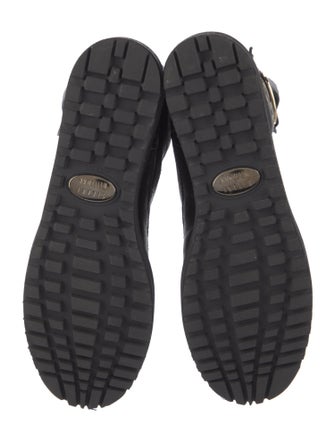 Stuart Weitzman Leather Fur Trim Combat Boots