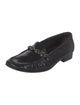 Stuart Weitzman Leather Crystal Embellishments Loafers