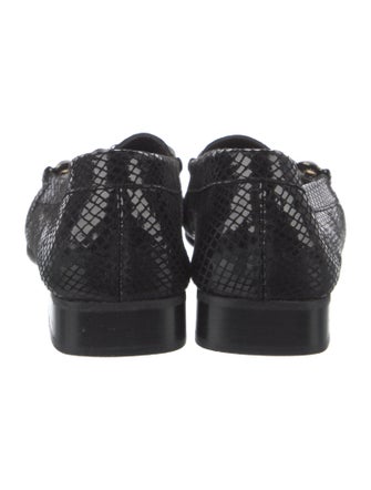 Stuart Weitzman Leather Crystal Embellishments Loafers