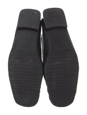 Stuart Weitzman Leather Crystal Embellishments Loafers