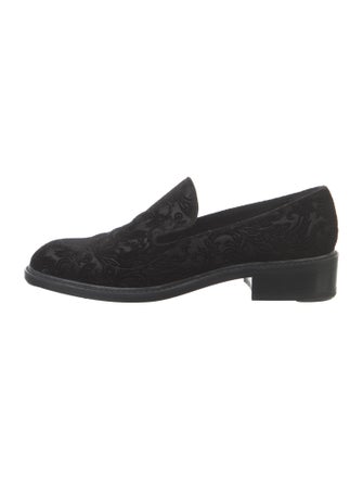 Stuart Weitzman Velvet Whipstitch Trim Loafers