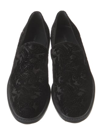 Stuart Weitzman Velvet Whipstitch Trim Loafers