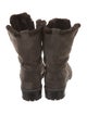 Stuart Weitzman Suede Faux Fur Trim Combat Boots