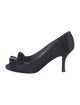 Stuart Weitzman Satin Ruffle Embellishment Pumps