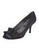 Stuart Weitzman Satin Ruffle Embellishment Pumps
