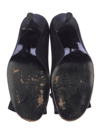 Stuart Weitzman Satin Ruffle Embellishment Pumps