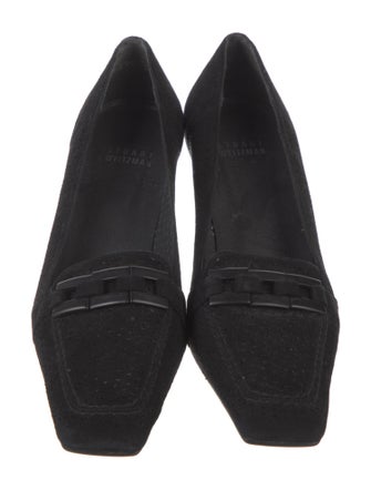 Stuart Weitzman Suede Chain-Link Accents Pumps