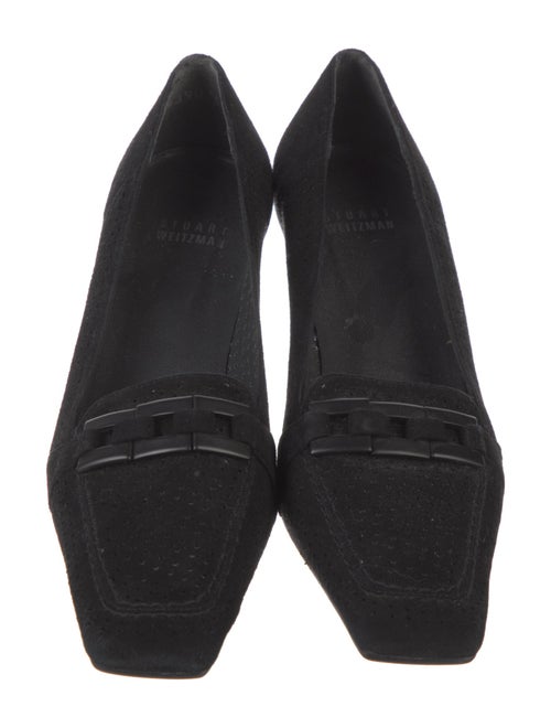 Stuart Weitzman Suede Chain-Link Accents Pumps