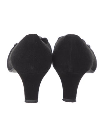 Stuart Weitzman Suede Chain-Link Accents Pumps