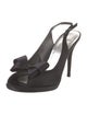 Stuart Weitzman Satin Bow Accents Slingback Pumps