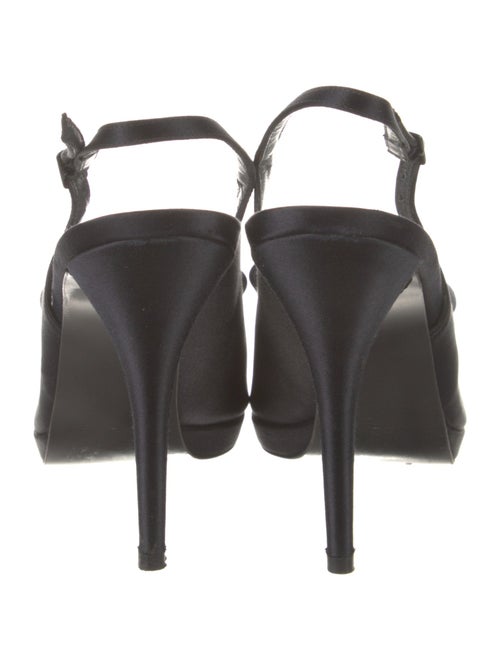 Stuart Weitzman Satin Bow Accents Slingback Pumps