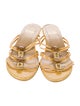 Stuart Weitzman Patent Leather Crystal Embellishments Slides