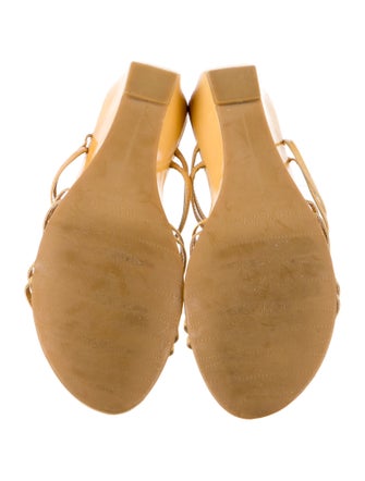 Stuart Weitzman Patent Leather Crystal Embellishments Slides