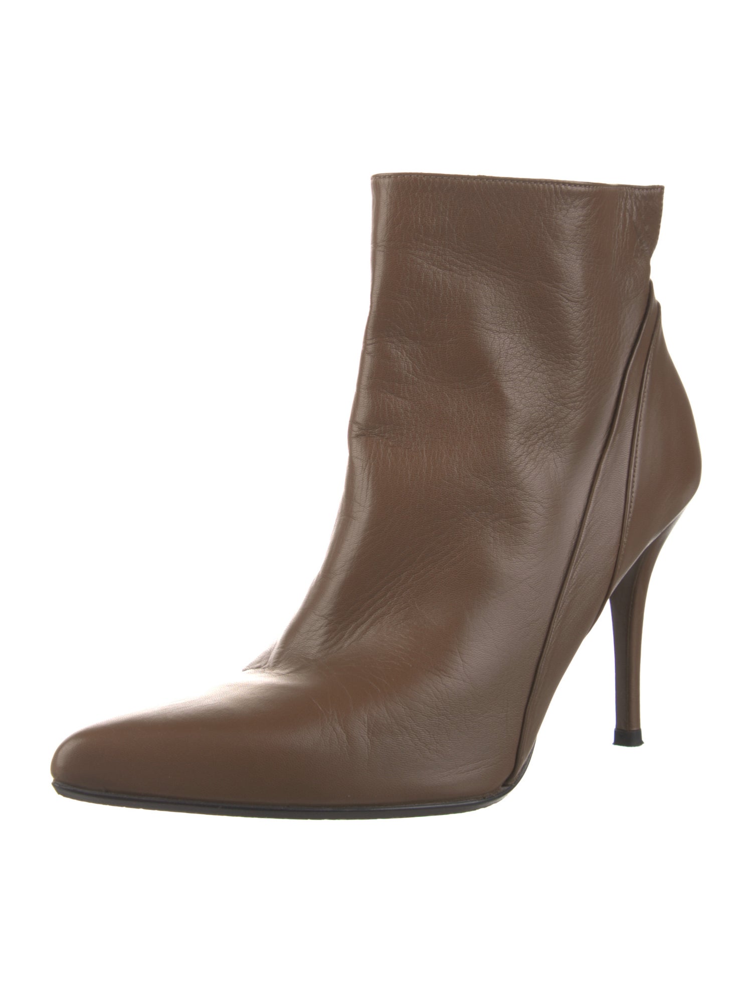 Stuart Weitzman Leather Pleated Accents Boots