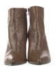 Stuart Weitzman Leather Pleated Accents Boots