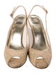 Stuart Weitzman Leather Glitter Accents Slingback Pumps