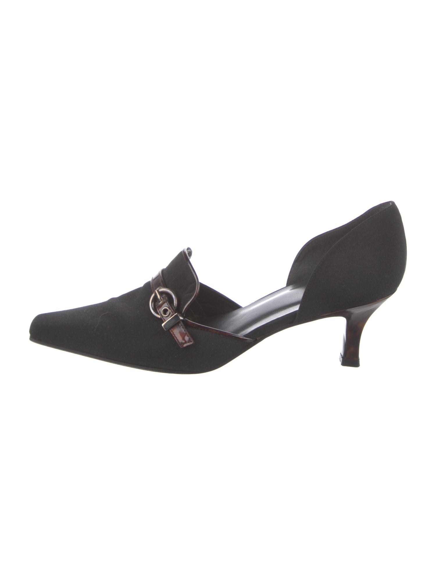 Stuart Weitzman Suede Bow Accents D'Orsay Pumps