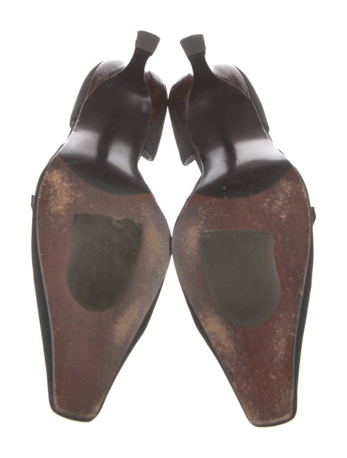 Stuart Weitzman Suede Bow Accents D'Orsay Pumps