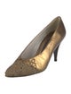 Stuart Weitzman Leather Lace Trim Embellishment Pumps