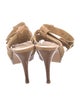 Stuart Weitzman Leather T-Strap Sandals