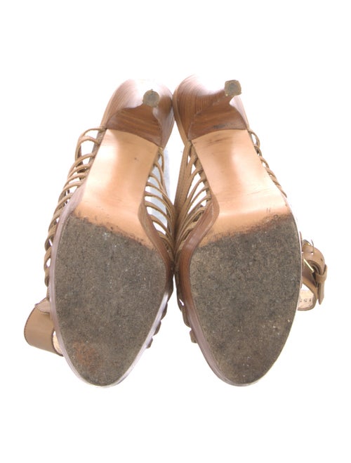 Stuart Weitzman Leather T-Strap Sandals