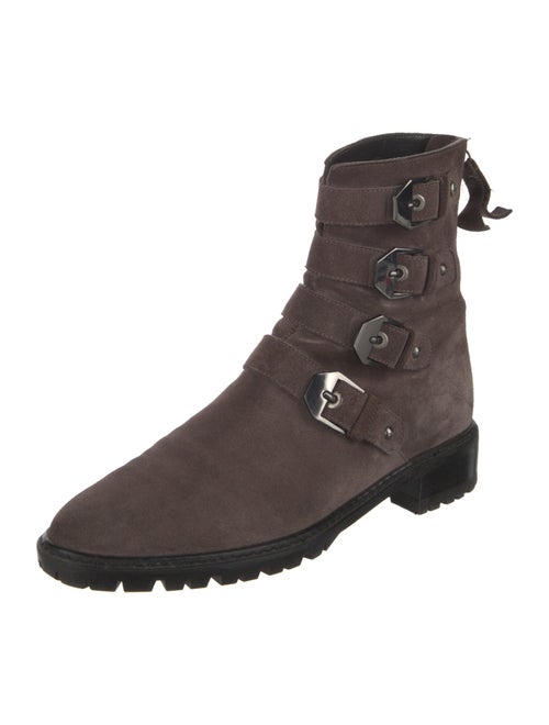 Stuart Weitzman Suede Moto Boots