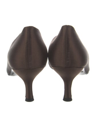 Stuart Weitzman Satin Crystal Embellishments Pumps