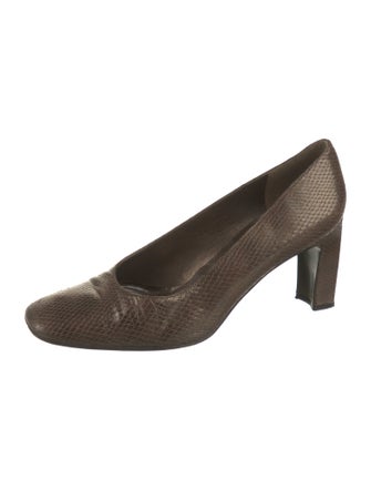 Stuart Weitzman Embossed Leather Pumps