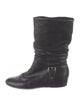 Stuart Weitzman Leather Lace-Up Boots