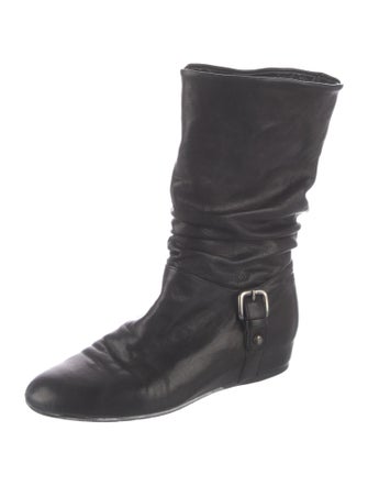 Stuart Weitzman Leather Lace-Up Boots