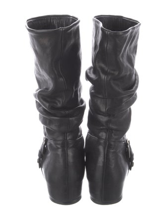Stuart Weitzman Leather Lace-Up Boots