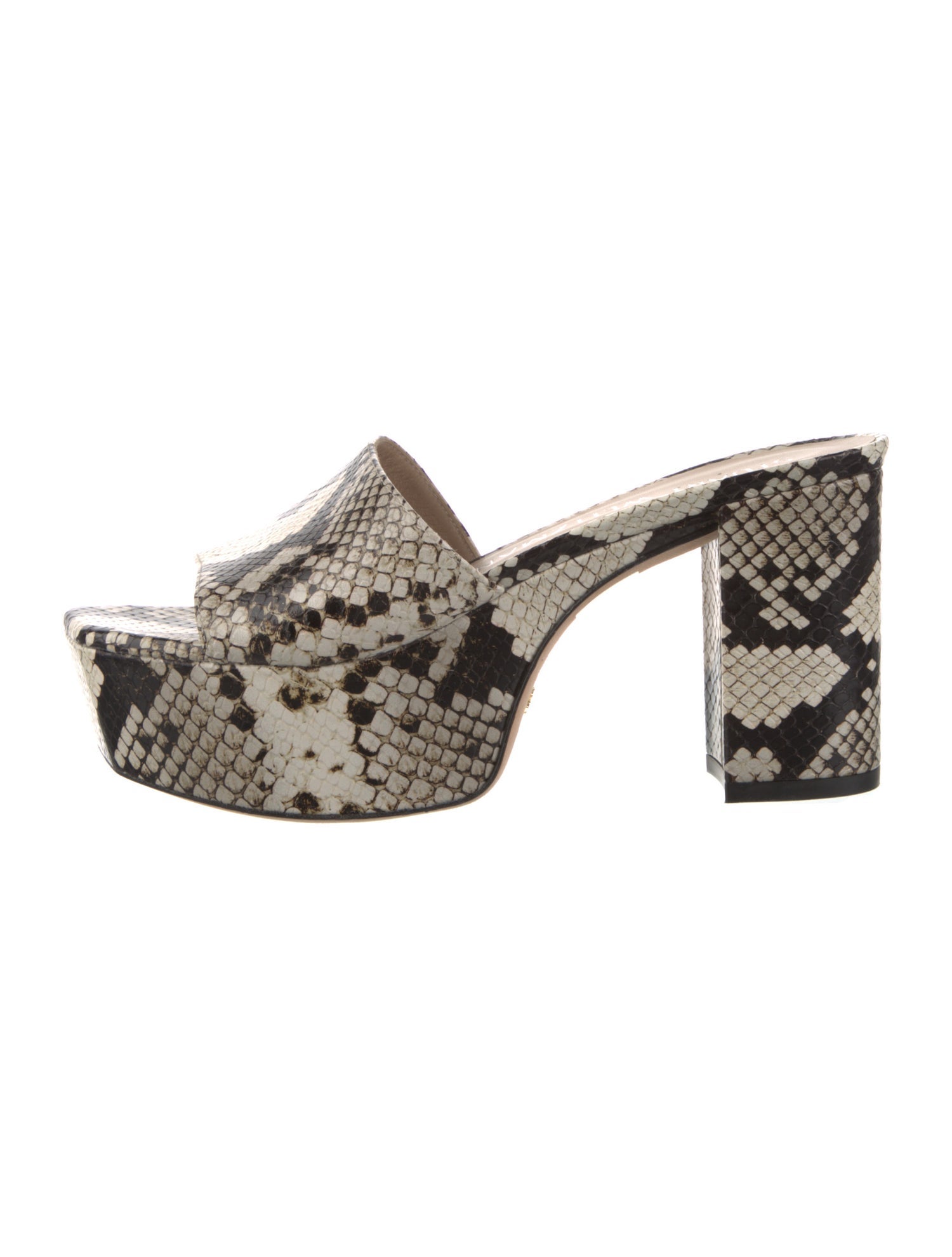 Stuart Weitzman Leather Animal Print Slides